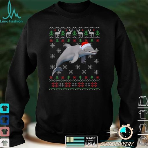 Funny Ugly Sweater Xmas Animals Christmas Dolphin Lover T Shirt hoodie, Sweater Shirt