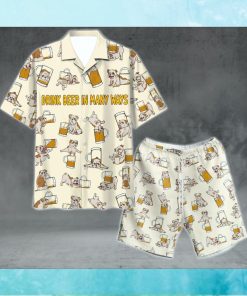 HOT Bulldog Beer Pattern Hawaiian Shirt And Short