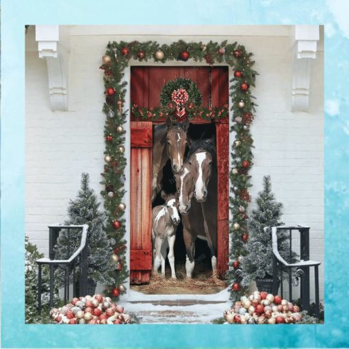 Happy Family Horse Door Cover