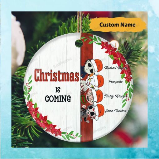 Horror Christmas Is Coming Wooden Ornament