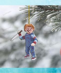 Horror Doll Holding Knife Ornament