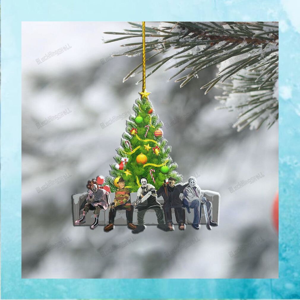 Horror Movie Friends On Couch Wooden Ornament Horror Movie Friends On Couch Wooden Ornament