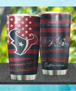 Houston Texans NFL American Flag Custom Name Stainless Steel Tumblers