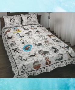 I Love Siberian Husky Quilt bedding set