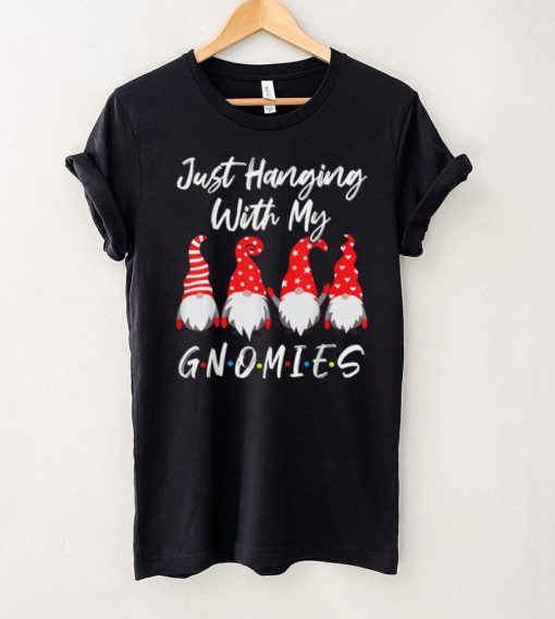 Just Hanging With My Gnomies Shirt Christmas Gnome Pajama T Shirt