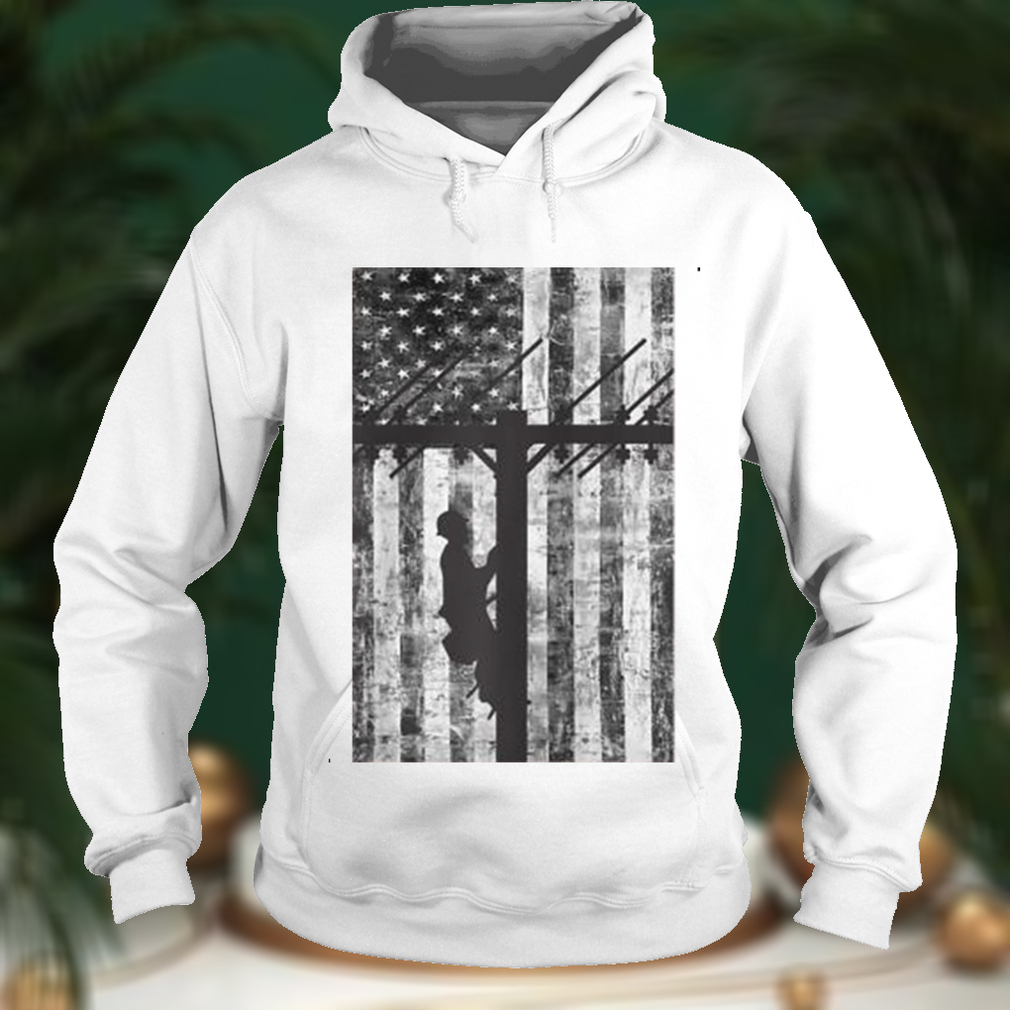 Lineman Shirt Patriotic American USA Flag Electrician Shirt