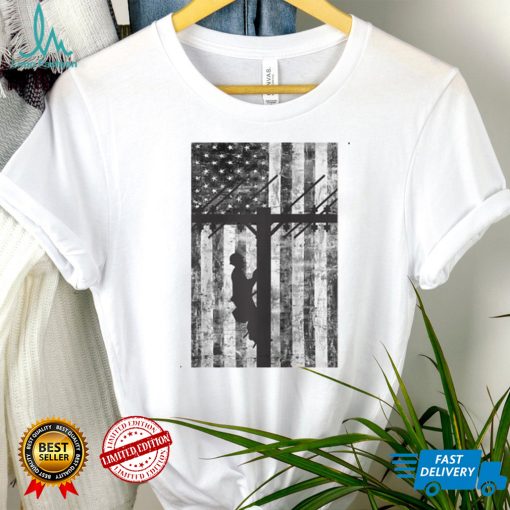 Lineman Shirt Patriotic American USA Flag Electrician Shirt