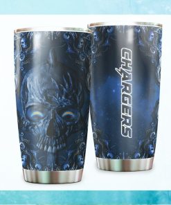 Los Angeles Chargers NFL Logo Skull Design Stainless Steel Tumblers Cu