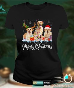 Merry Christmas Labrador Retriever Santa Light Reindeer Hat T Shirt hoodie, sweater Shirt