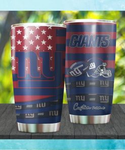 New York Giants NFL American Flag Custom Name Stainless Steel Tumblers