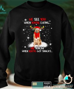 Official Hovawart we see You when youre eating we know when youre got snacks Christmas shirt hoodie, sweater Shirt
