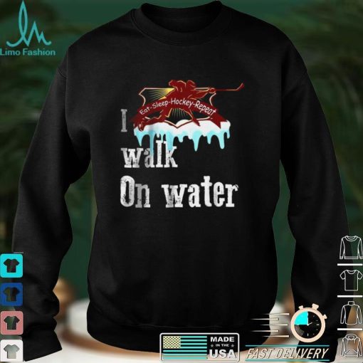 Official I walk on water eat sleep hockey repeat T Shirt