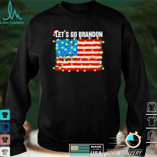 Official Lets Go Brandon Christmas light Xmas America flag Shirt