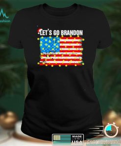 Official Lets Go Brandon Christmas light Xmas America flag Shirt