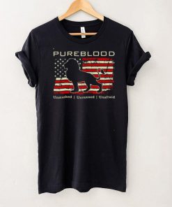 Official Lion Pureblood Unmasked Unvaxxed Unafraid American Flag Shirt