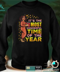 Official Most Wonderful Time Christmas Pajamas Melanin Black Women T Shirt hoodie, sweater