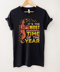 Official Most Wonderful Time Christmas Pajamas Melanin Black Women T Shirt hoodie, sweater