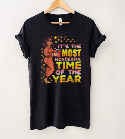 Official Most Wonderful Time Christmas Pajamas Melanin Black Women T Shirt hoodie, sweater