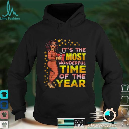 Official Most Wonderful Time Christmas Pajamas Melanin Black Women T Shirt hoodie, sweater