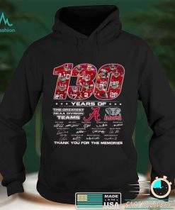 Official Official 130 years of the greatest ncaa division teams alabama thank you for the memories shirt hoodie, sweater