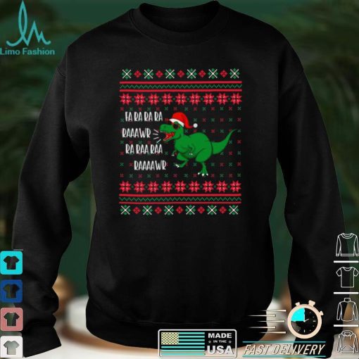 Official Official Dinosaur Santa Hat Ugly Christmas Trex Fa Rawr Rawr Shirt hoodie, sweater