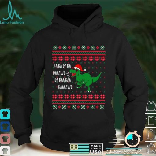 Official Official Dinosaur Santa Hat Ugly Christmas Trex Fa Rawr Rawr Shirt hoodie, sweater