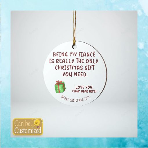 Personalized Gift For Fiancé Funny Christmas Ornament