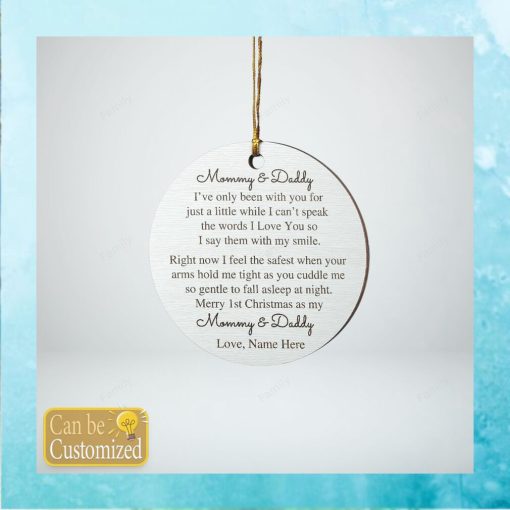 Personalized Merry 1st Christmas As My Mommy & Daddy Ornament