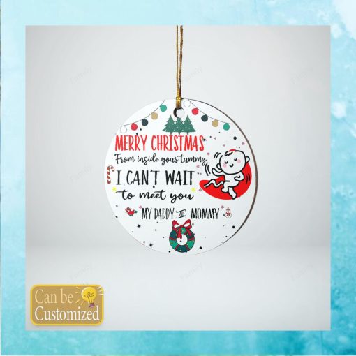 Personalized Merry Christmas From Inside Your Tummy Ornament