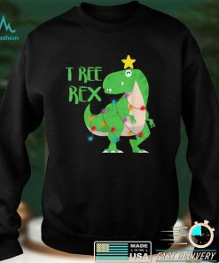 T Rex Dinosaur Christmas Tree Light Dinos Lover Xmas Outfit T Shirt