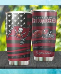 Tampa Bay Buccaneers NFL American Flag Custom Name Stainless Steel Tum