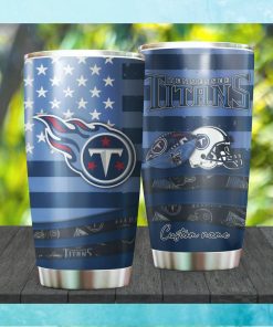 Tennessee Titans NFL American Flag Custom Name Stainless Steel Tumbler