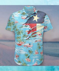 Texas Hawaiian Shirt Flag Flamingo Summer Beach Shirt Men Unique Gift For Him