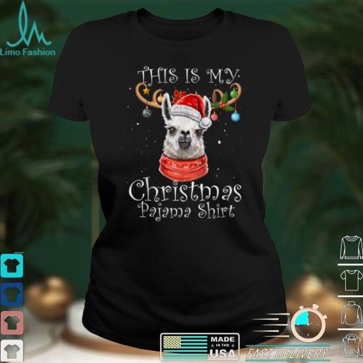 This Is My Christmas Pajama Shirt Reindeer Llama Lover Xmas T Shirt