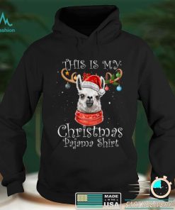This Is My Christmas Pajama Shirt Reindeer Llama Lover Xmas T Shirt
