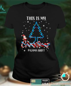 This is My Christmas Pajama Shirt Funny Santa Xmas Beard Hat T Shirt