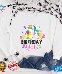 Unicorn Dabbing 4th Birthday Funny Girl Birthdays Graphic T Shirt Hoodie, Sweter Shirt