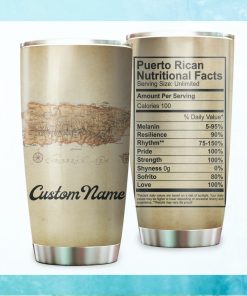 Vintage Puerto Rico Map Custom Name Tumbler For Puerto Ricans In Daily