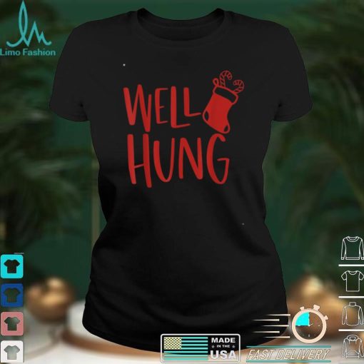 Well Hung Stocking Funny Christmas T Shirt