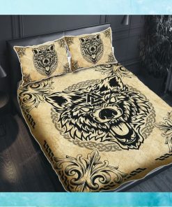 Wolf Valknut Viking Quilt Bed Set