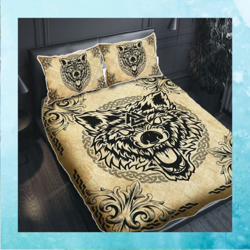 Wolf Valknut Viking Quilt Bed Set
