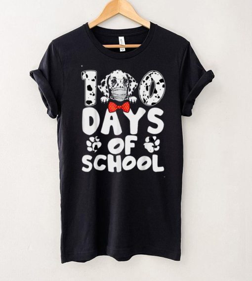 100 Days Of School Dalmatian Dog Face Mask 100 Days Smarter T Shirt