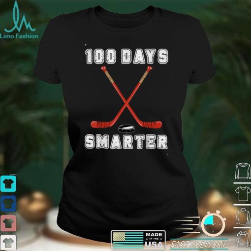 100 Days Smarter Happy 100th Day of School Hockey Sport T Shirt