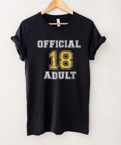18th Birthday Official Adult Gold Glitter Print T Shirt