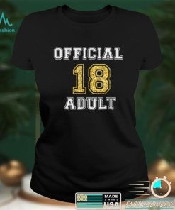 18th Birthday Official Adult Gold Glitter Print T Shirt