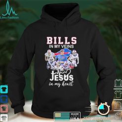 2022 Bills Team In My Veins Jesus In My Heart Signatures Shirt