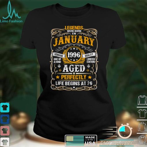26 Year Old January 1996 Vintage Retro 26th Birthday Gift T Shirt tee