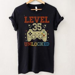 35 Yrs Old Level 35 Unlocked Shirt Video Gamer 35th Birthday Shirt