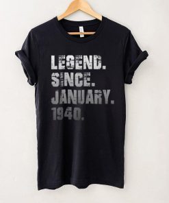82Th Birthday Gifts 82 Years Old Legend Since January 1940 T Shirt tee