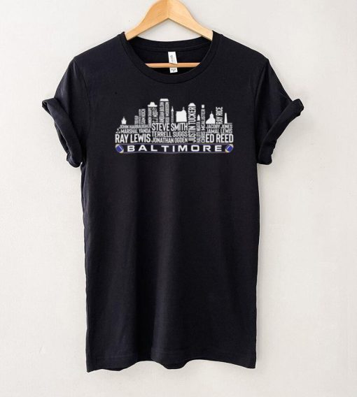 Baltimore Ravens NFL All Time Legends Skyline Graphic Unisex T Shirt